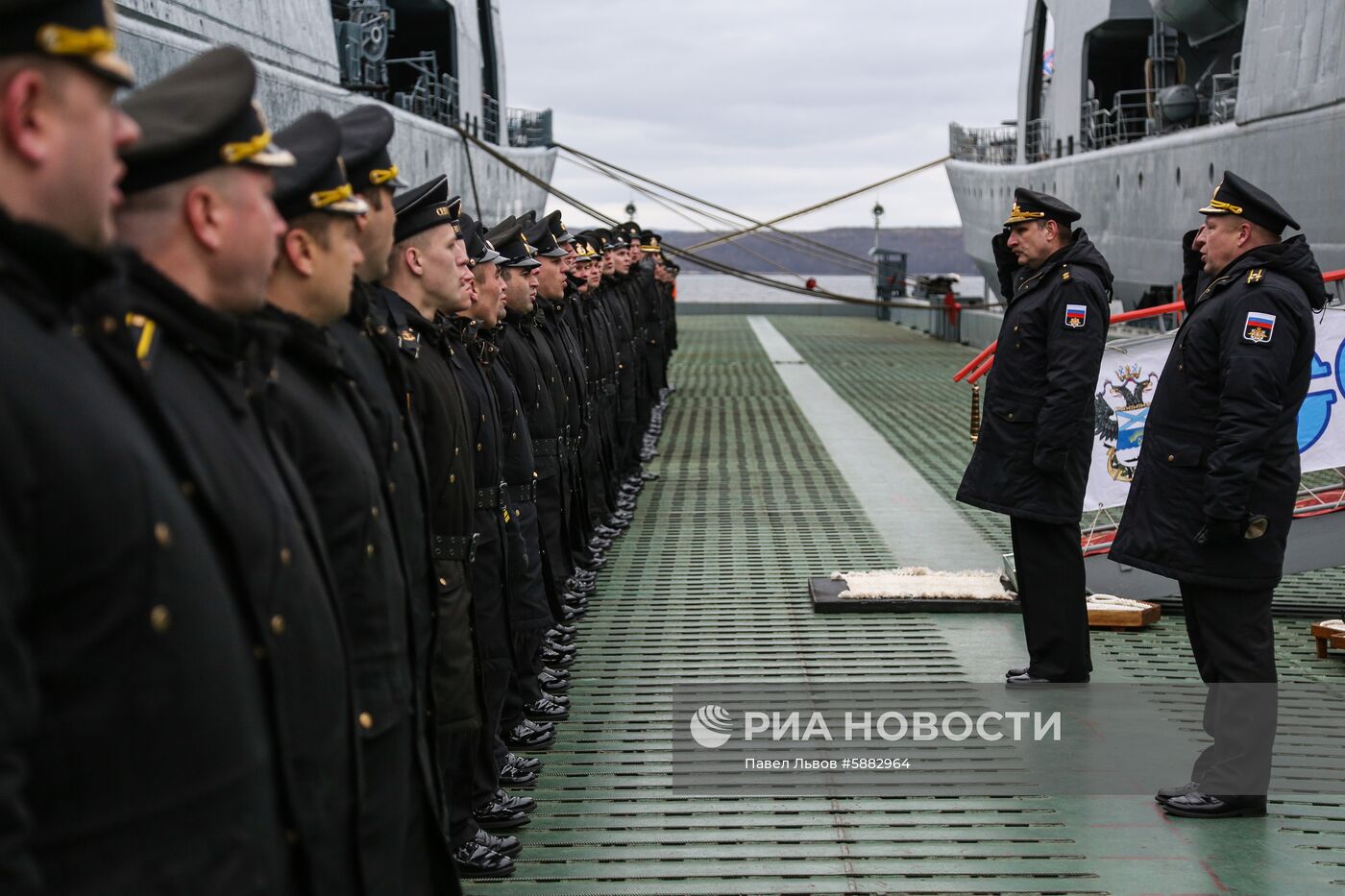 Торжественная встреча корабля "Североморск"