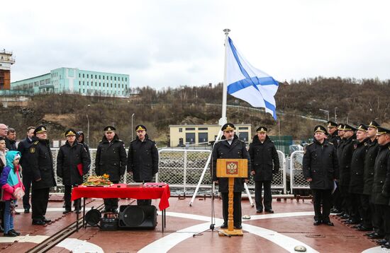 Торжественная встреча корабля "Североморск"