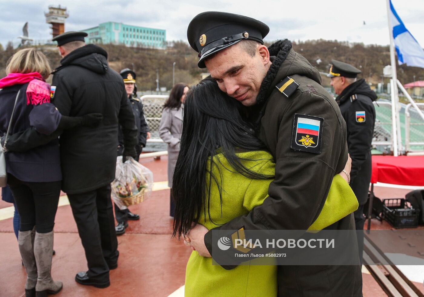 Торжественная встреча корабля "Североморск"