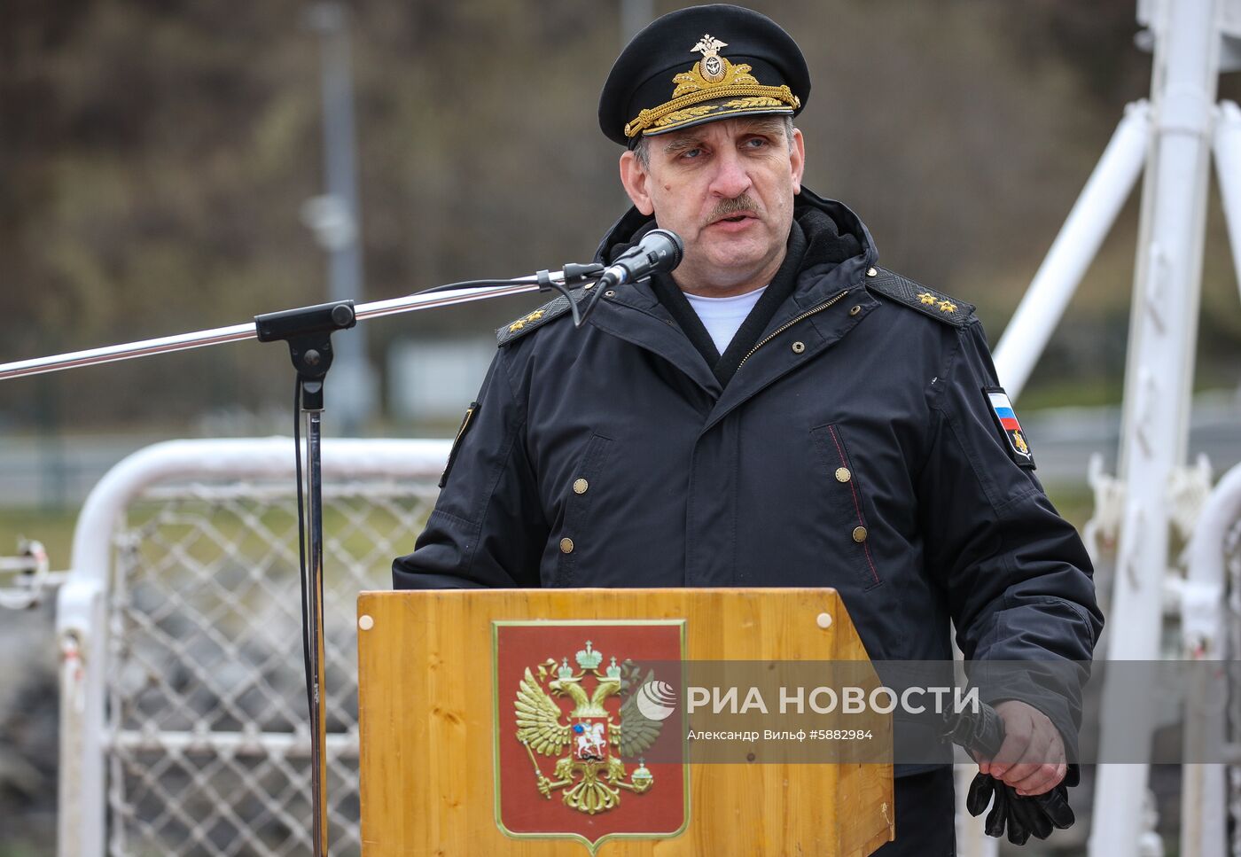 Торжественная встреча корабля "Североморск"