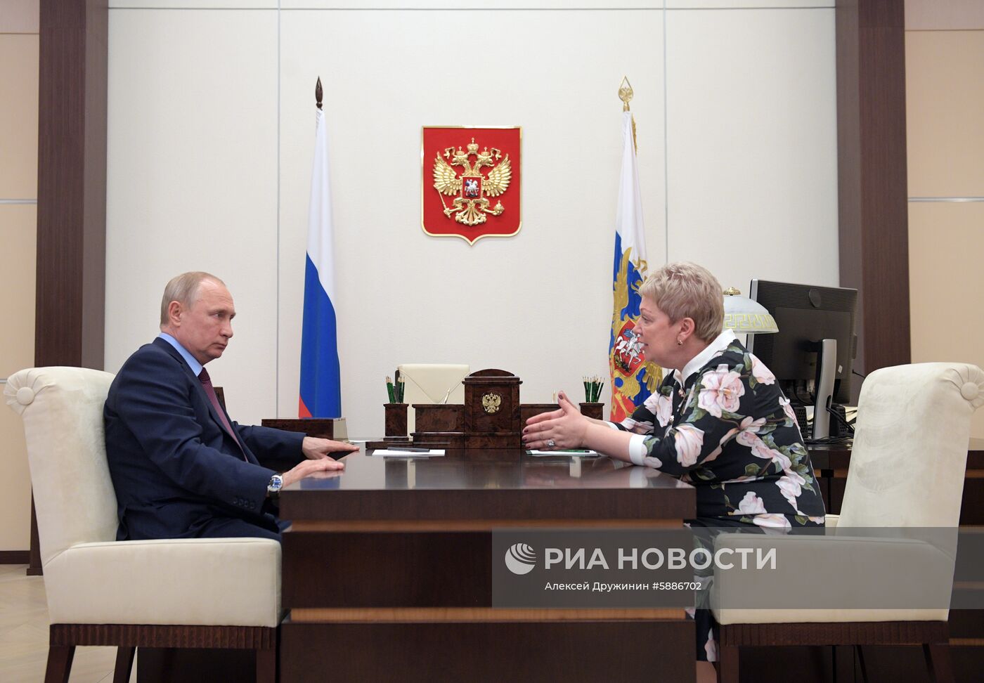 Президент РФ В. Путин встретился с министром просвещения РФ О. Васильевой 