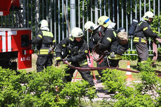 Учения в пожарно-спасательном центре