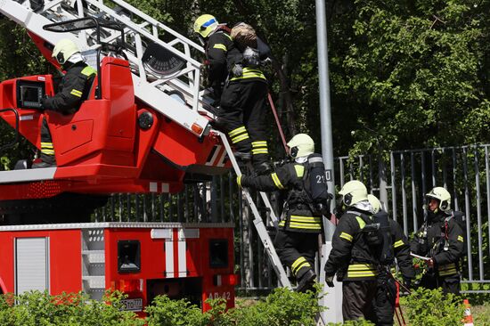Учения в пожарно-спасательном центре