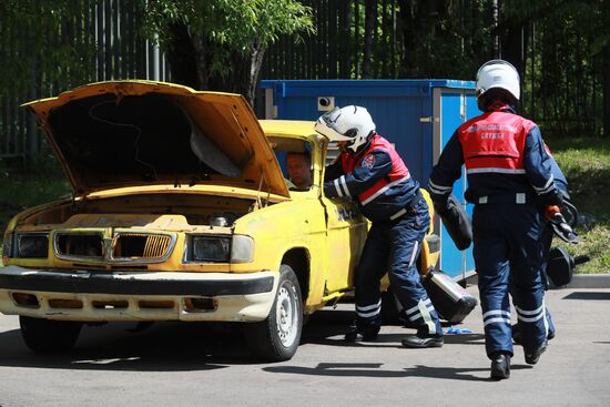 Учения в пожарно-спасательном центре