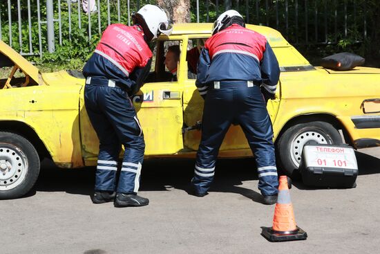 Учения в пожарно-спасательном центре