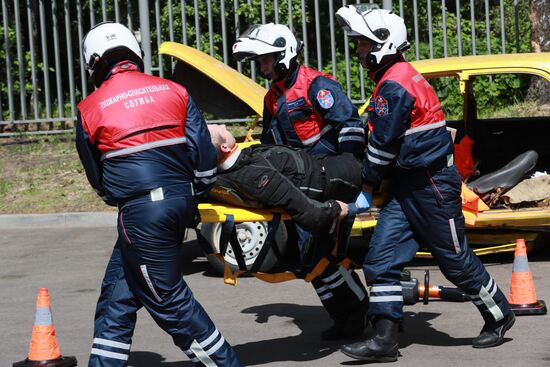 Учения в пожарно-спасательном центре