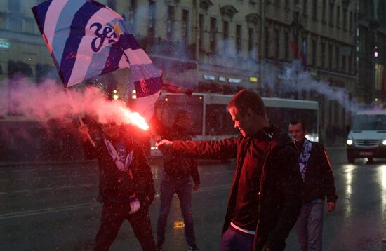 Чествование ФК "Зенит" - чемпиона России по футболу