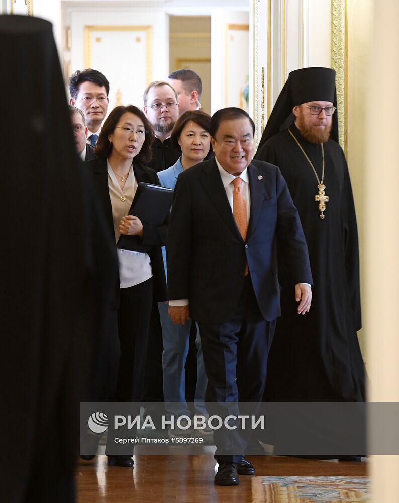 Встреча патриарха Кирилла с главой парламента Южной Кореи Мун Хи Саном