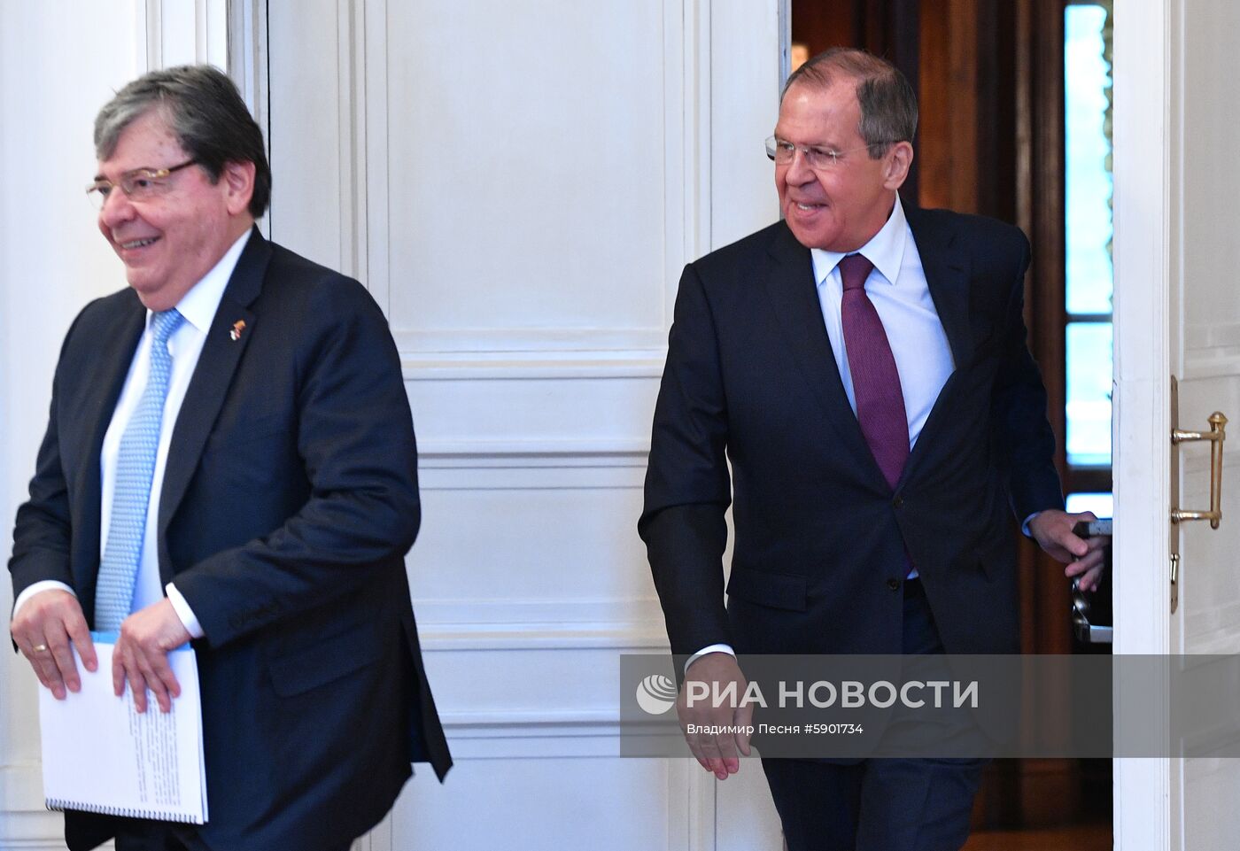 Встреча глав МИД РФ и Колумбии С. Лаврова и О. Трухильо