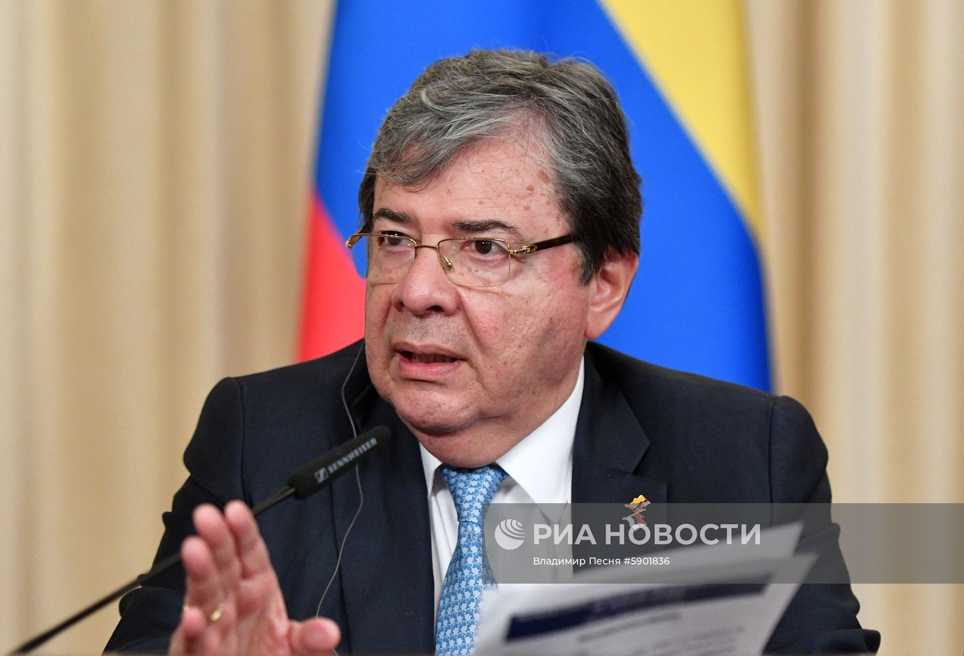 Встреча глав МИД РФ и Колумбии С. Лаврова и О. Трухильо