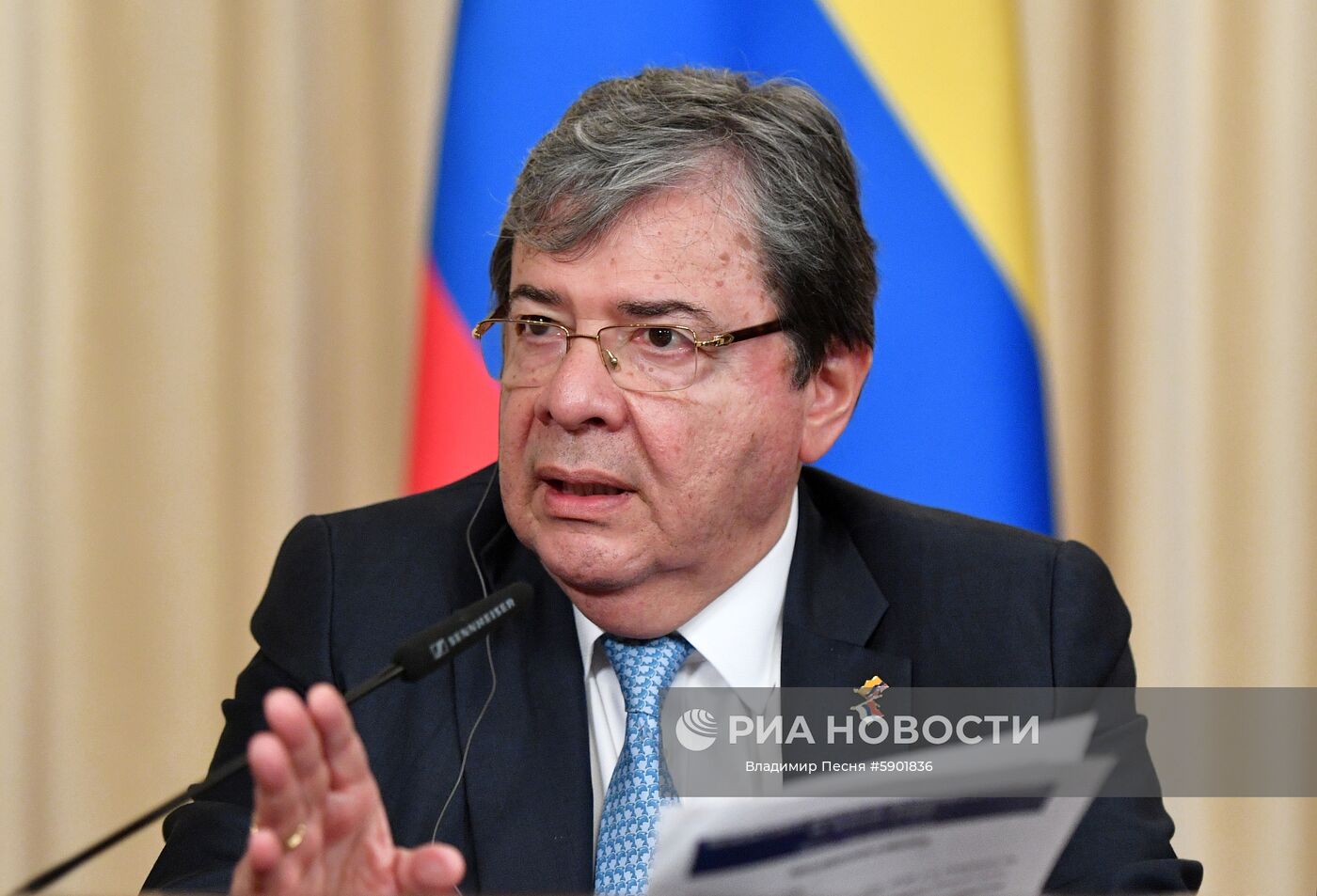 Встреча глав МИД РФ и Колумбии С. Лаврова и О. Трухильо