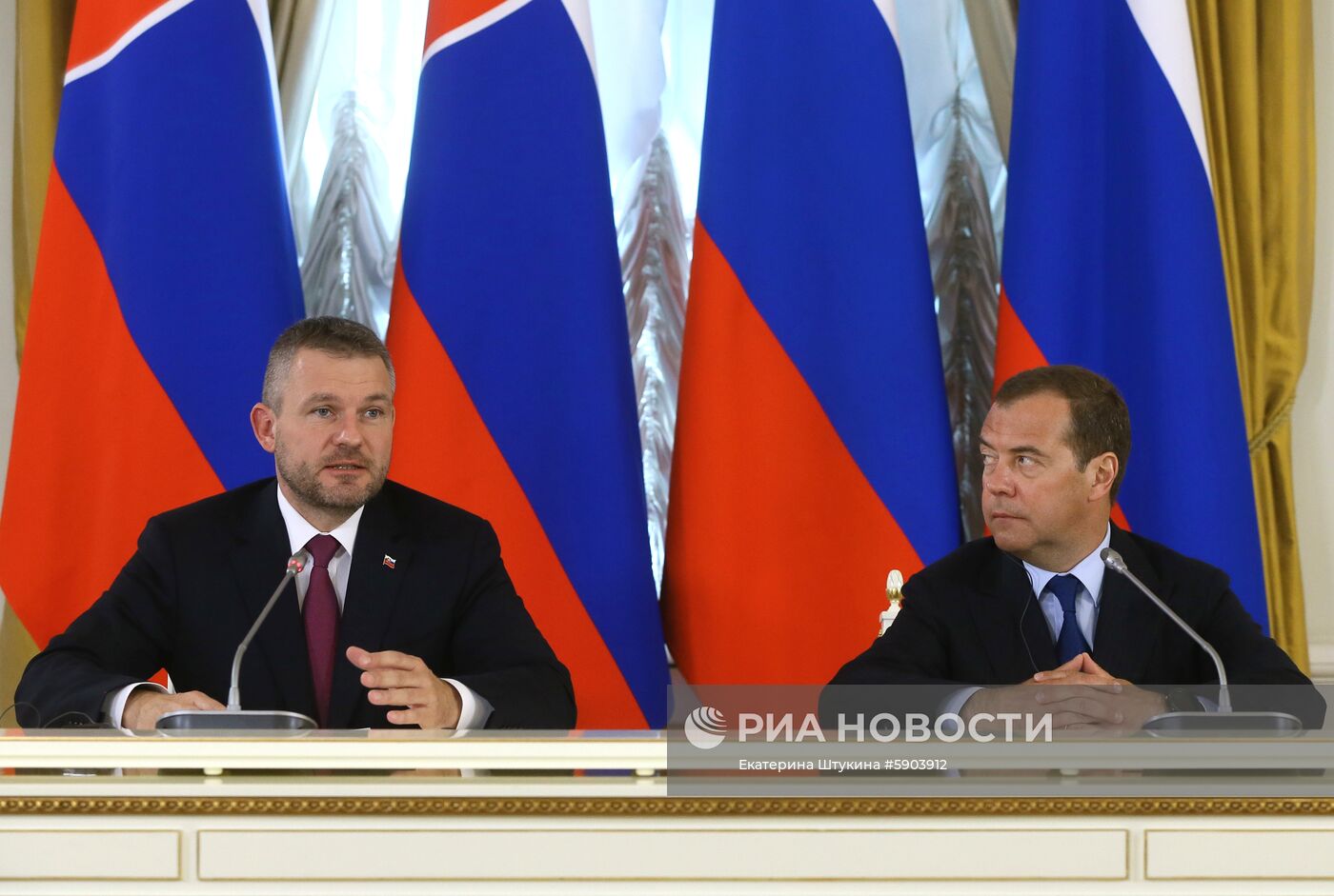 Премьер-министр РФ Д. Медведев провел переговоры с премьер-министром Словакии П. Пеллегрини 