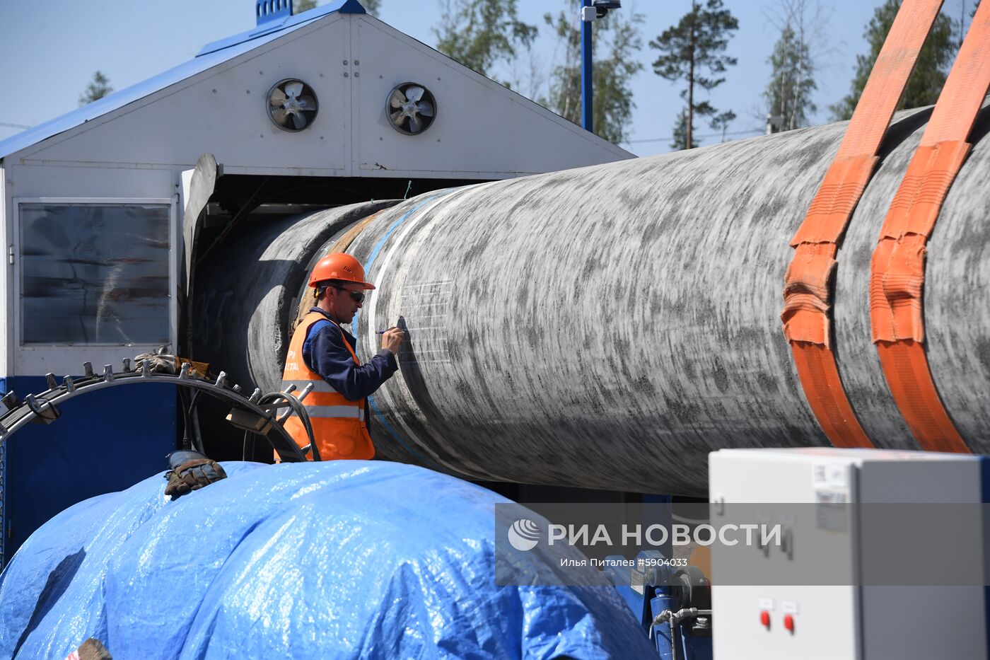 Строительство газопровода "Северный поток-2" в Ленинградской области