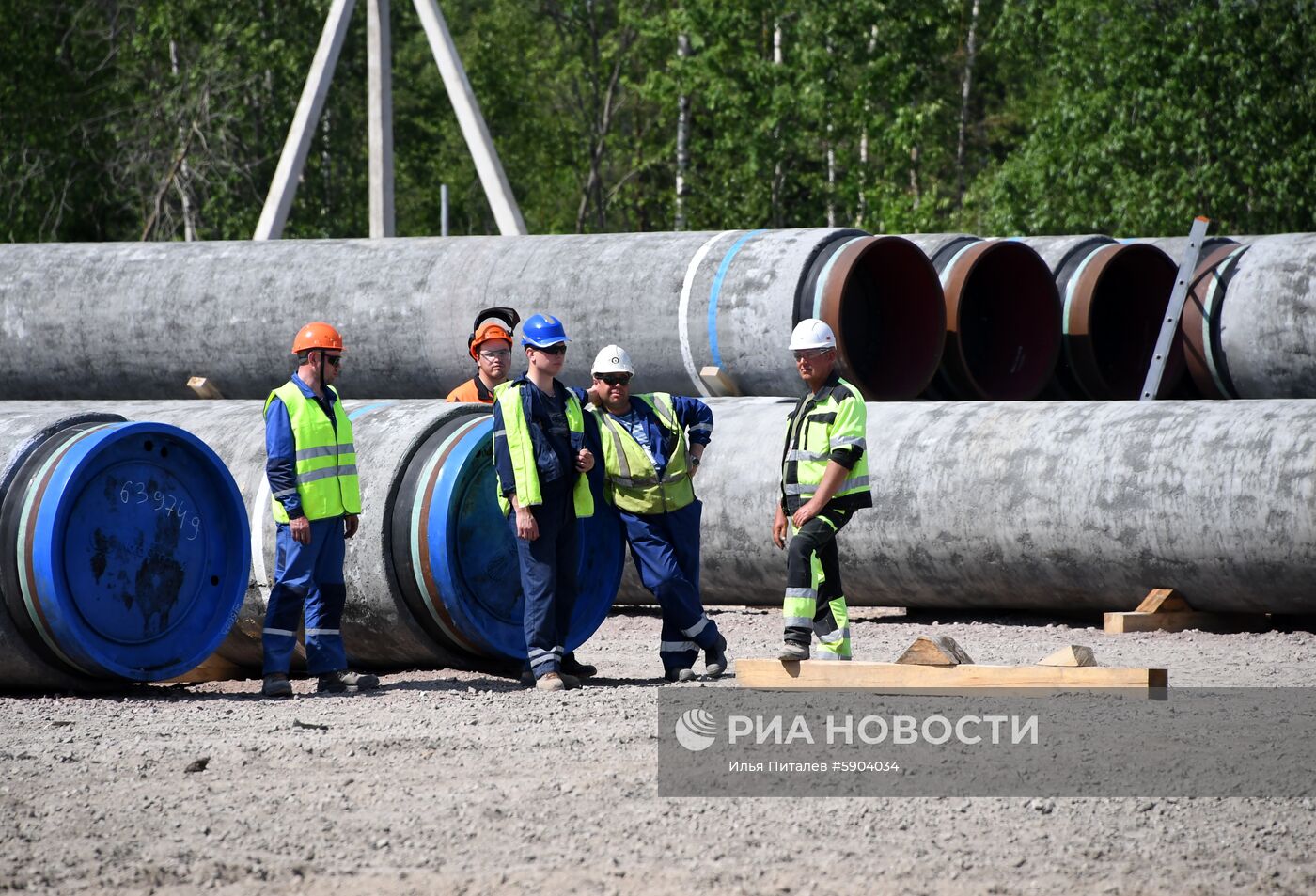 Строительство газопровода "Северный поток-2" в Ленинградской области