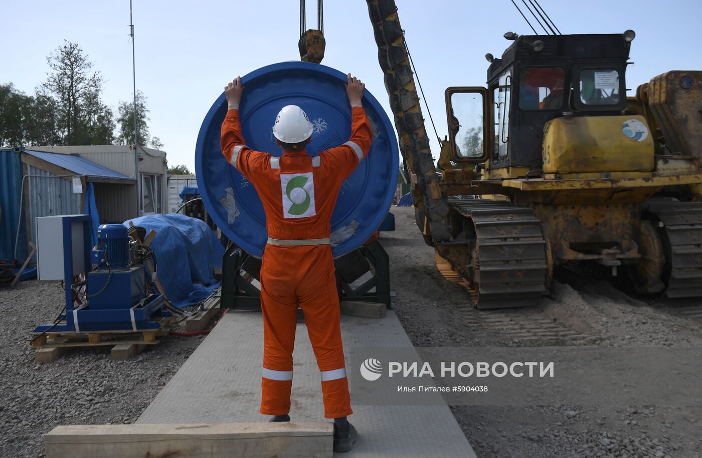 Строительство газопровода "Северный поток-2" в Ленинградской области