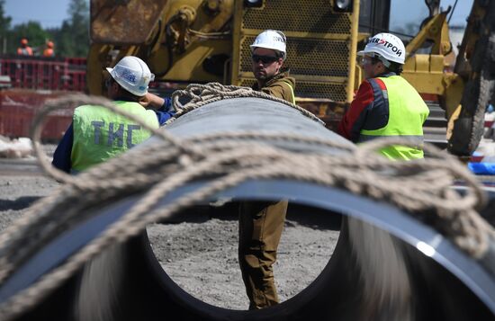 Строительство газопровода "Северный поток-2" в Ленинградской области