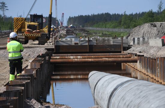 Строительство газопровода "Северный поток-2" в Ленинградской области