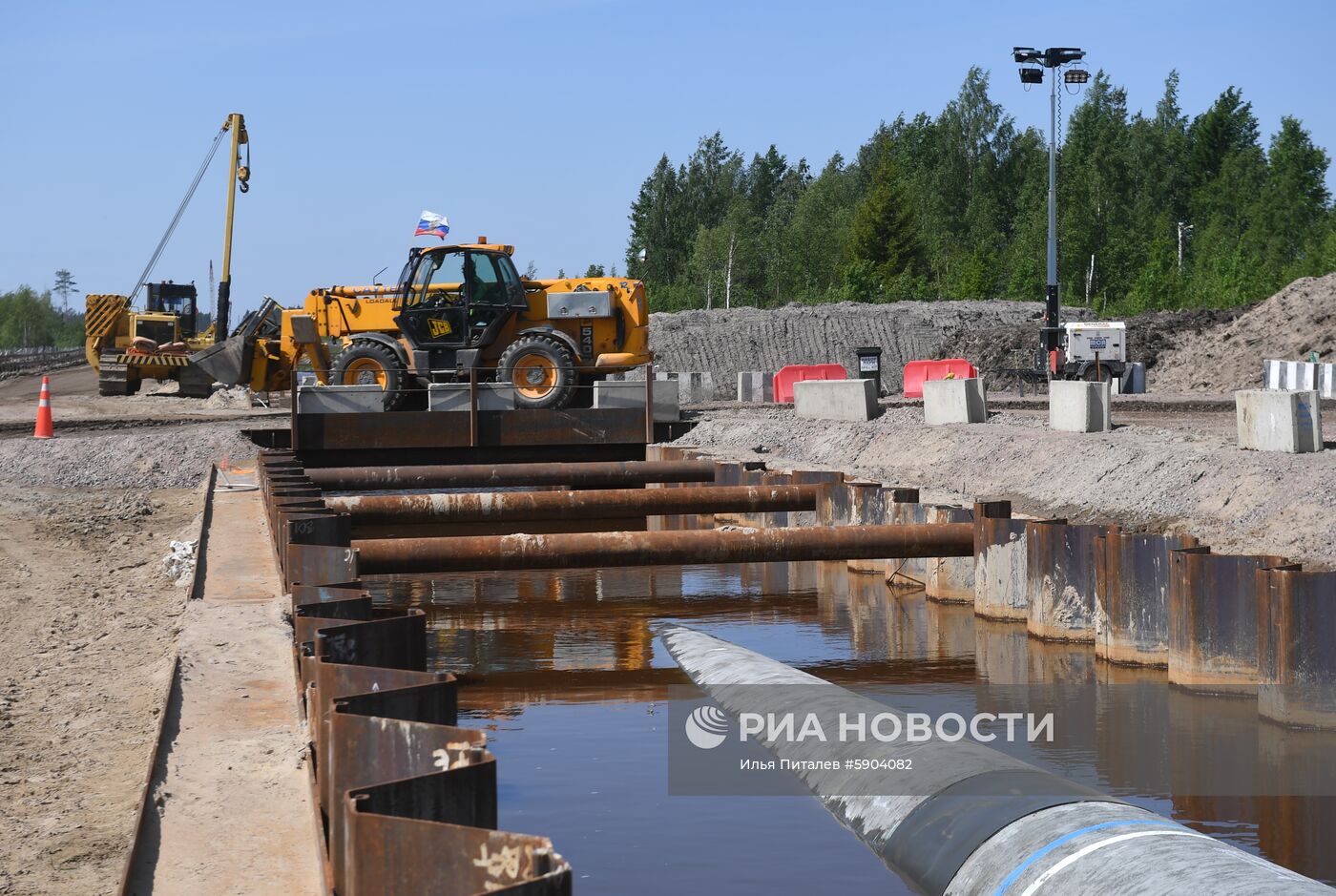 Строительство газопровода "Северный поток-2" в Ленинградской области