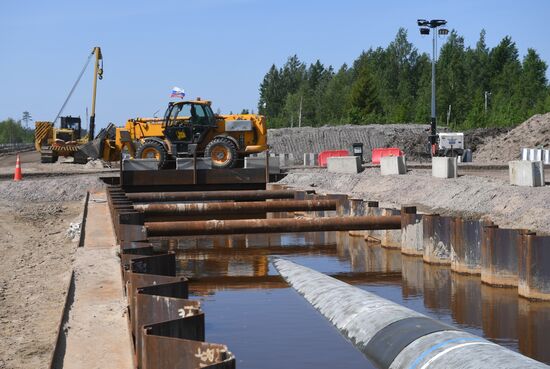 Строительство газопровода "Северный поток-2" в Ленинградской области