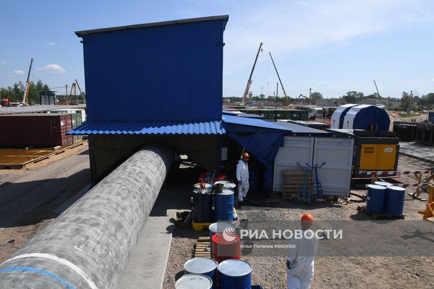 Строительство газопровода "Северный поток-2" в Ленинградской области