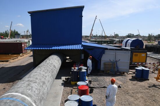 Строительство газопровода "Северный поток-2" в Ленинградской области