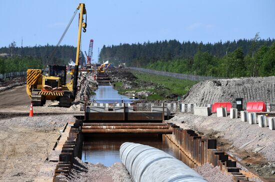 Строительство газопровода "Северный поток-2" в Ленинградской области