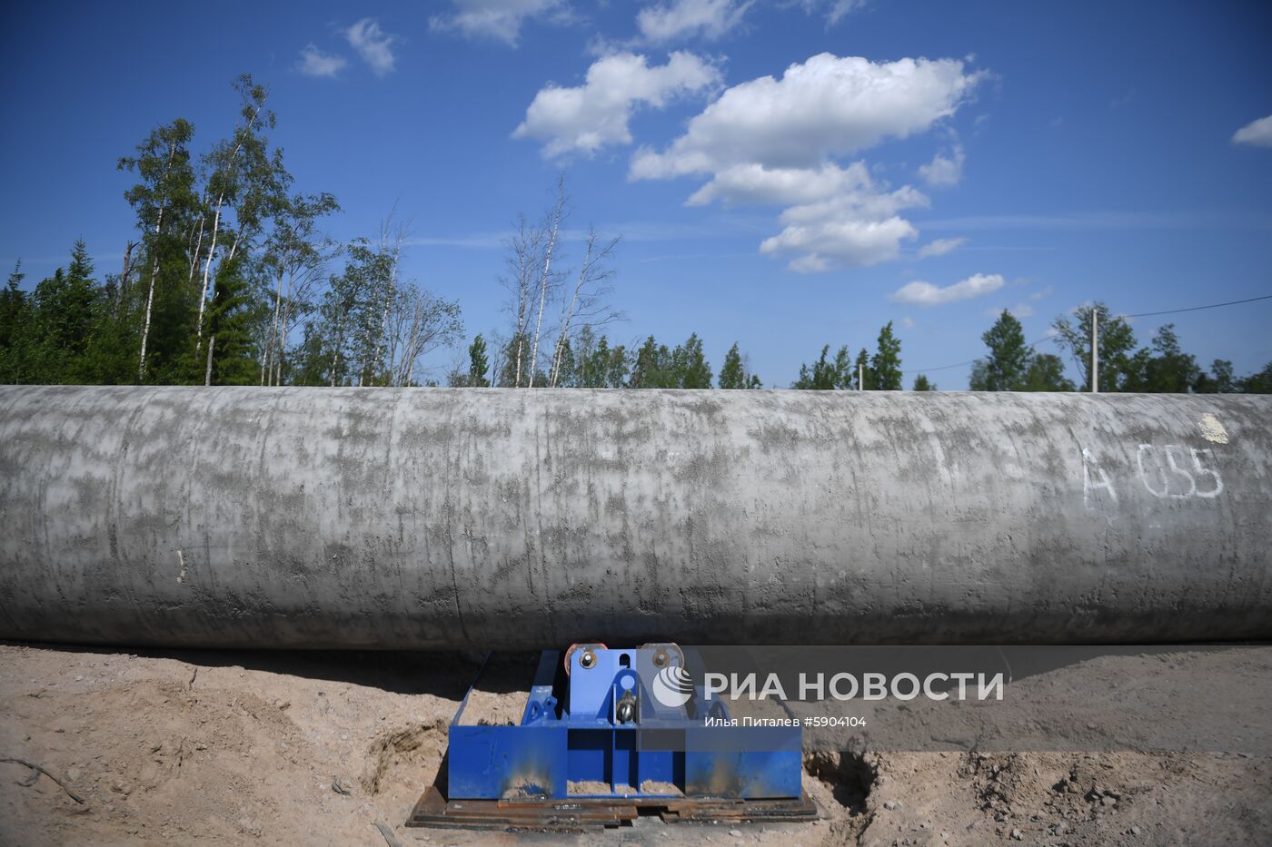 Строительство газопровода "Северный поток-2" в Ленинградской области
