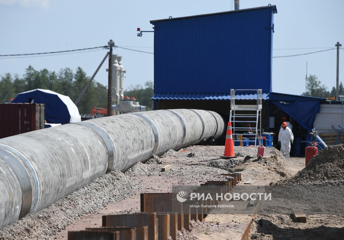 Строительство газопровода "Северный поток-2" в Ленинградской области