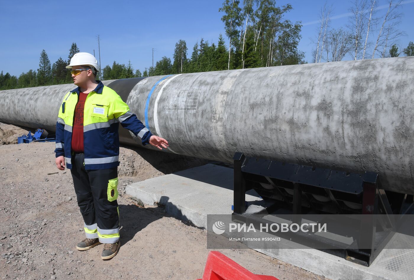 Строительство газопровода "Северный поток-2" в Ленинградской области
