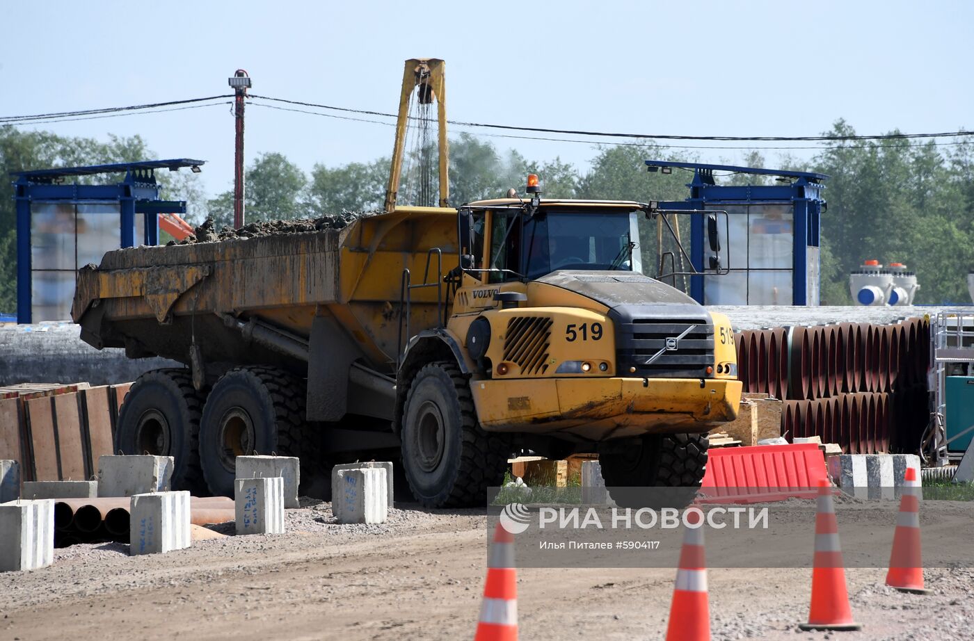Строительство газопровода "Северный поток-2" в Ленинградской области
