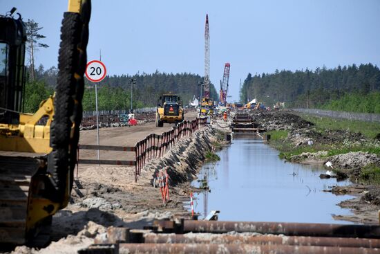 Строительство газопровода "Северный поток-2" в Ленинградской области