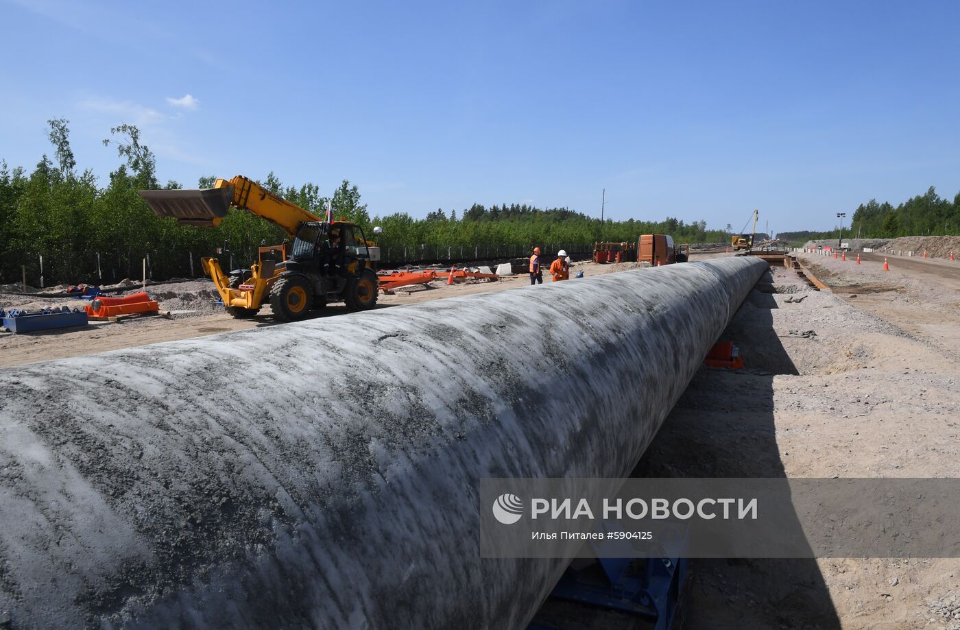 Строительство газопровода "Северный поток-2" в Ленинградской области
