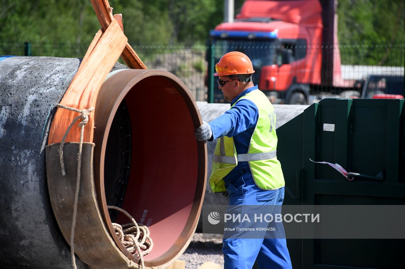 Строительство газопровода "Северный поток-2" в Ленинградской области
