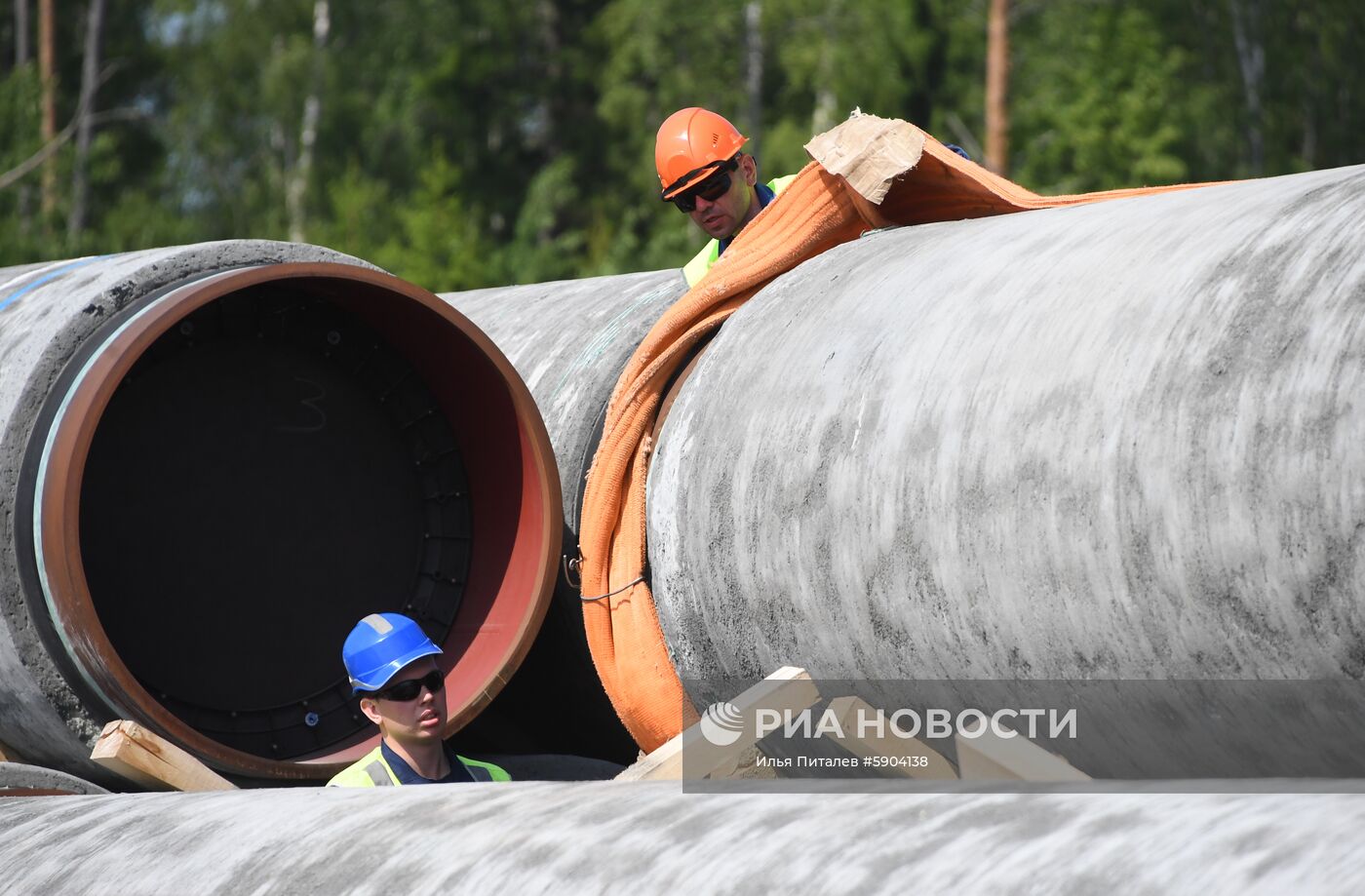 Строительство газопровода "Северный поток-2" в Ленинградской области