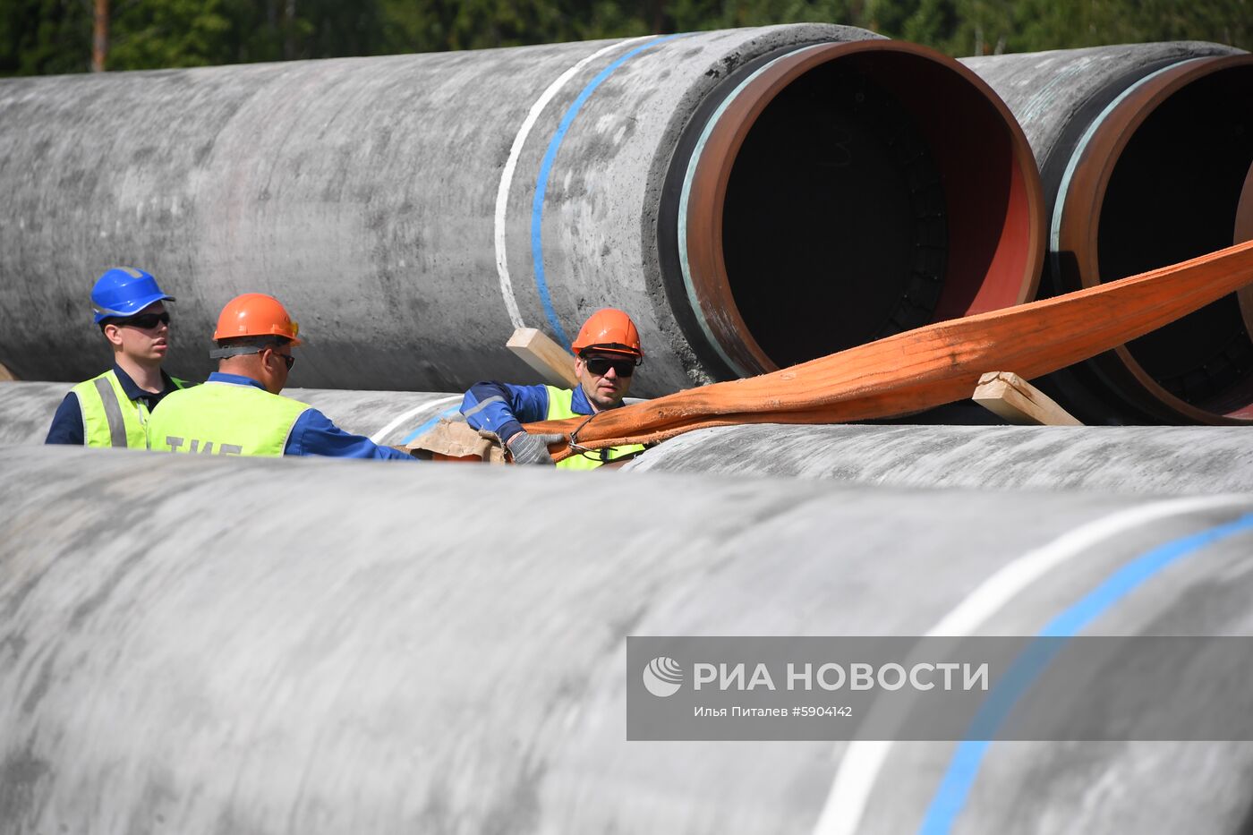 Строительство газопровода "Северный поток-2" в Ленинградской области