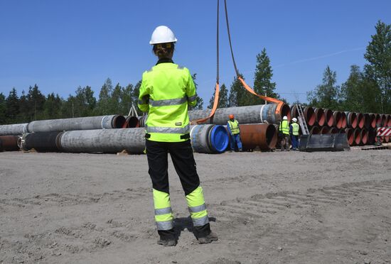 Строительство газопровода "Северный поток-2" в Ленинградской области