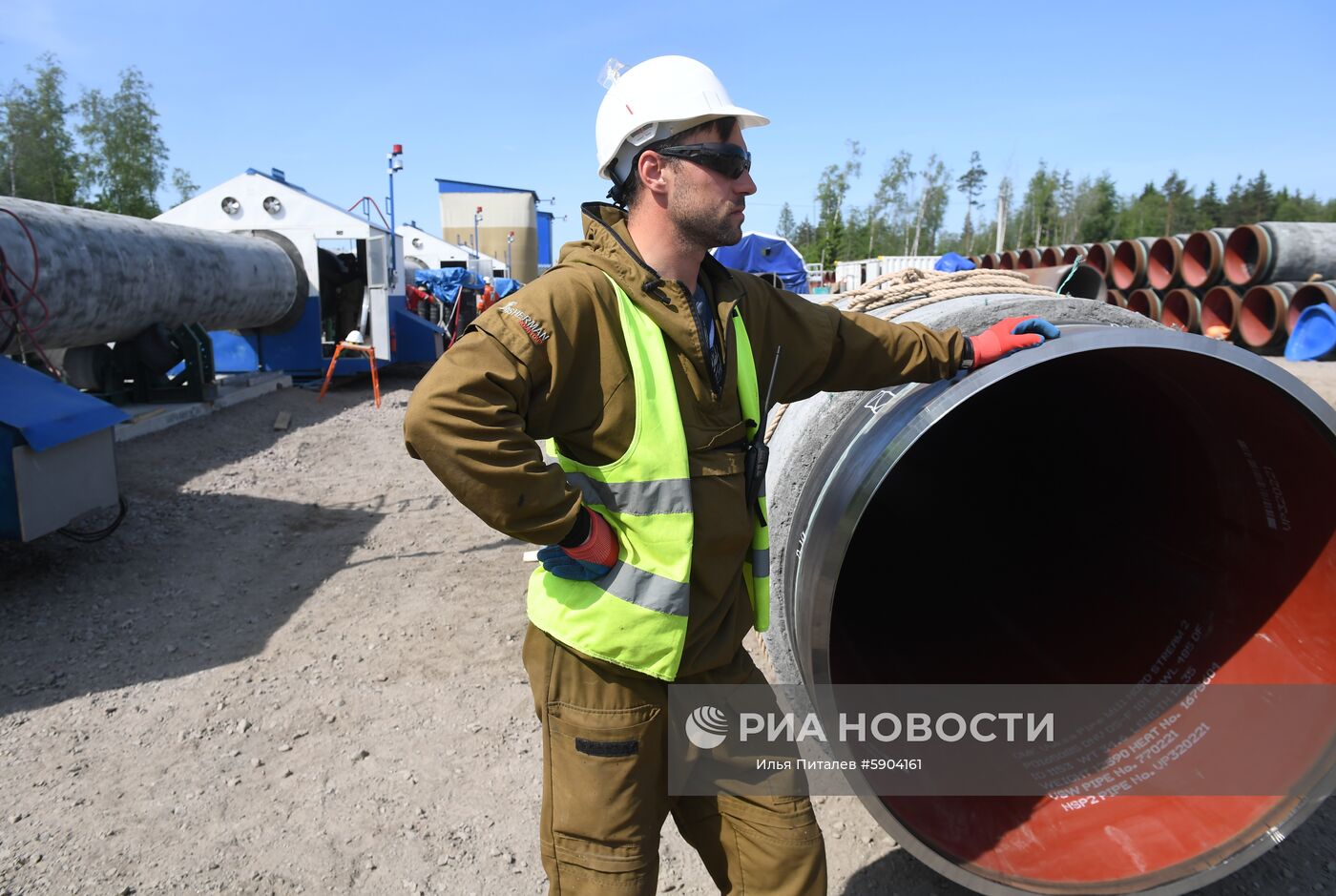 Строительство газопровода "Северный поток-2" в Ленинградской области