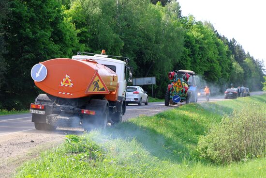 Уничтожение борщевика в Подмосковье 