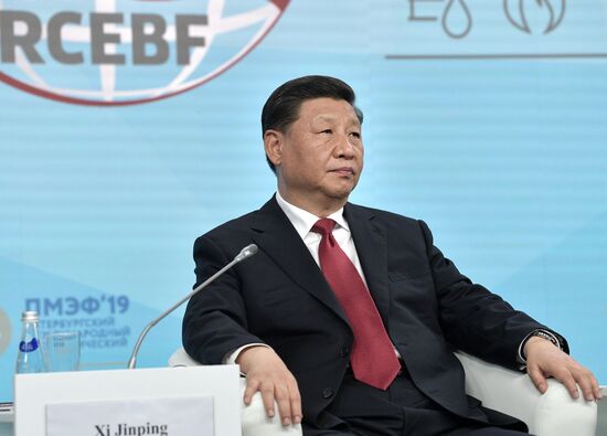 Президент РФ В. Путин на Петербургском международном экономическом форуме. День второй