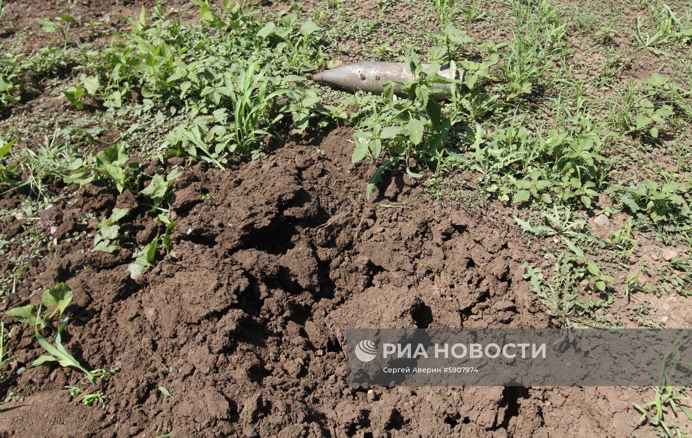 Последствия обстрела в Горловке