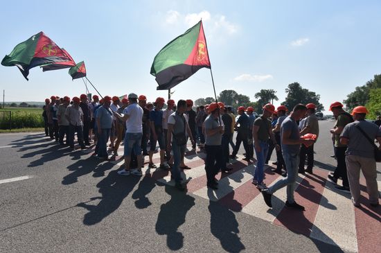 Акция протеста шахтеров во Львове