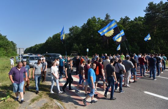 Акция протеста шахтеров во Львове