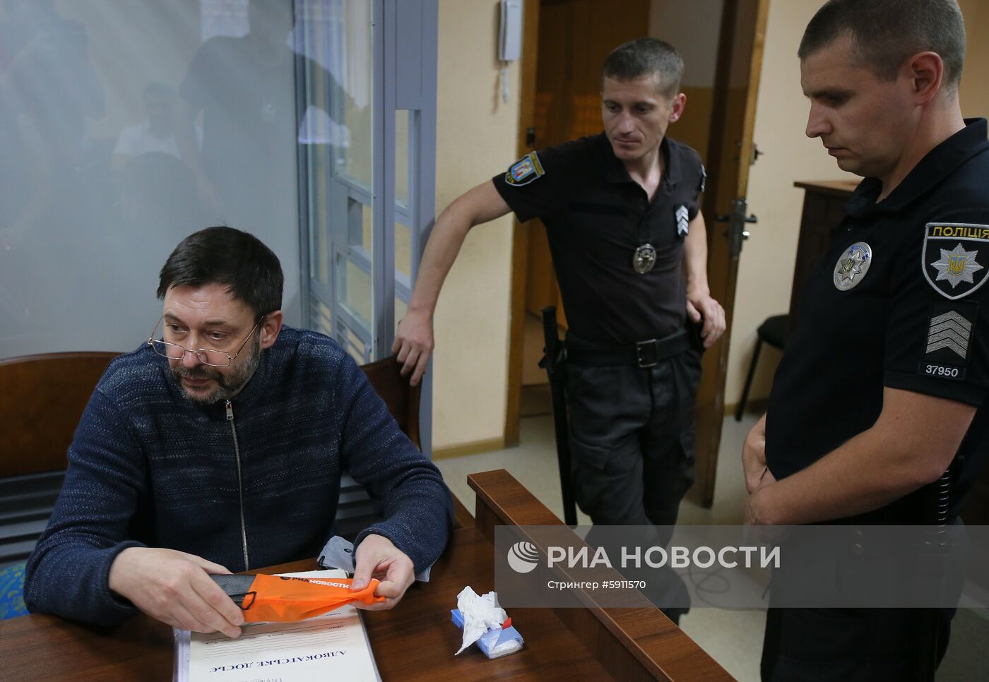 Заседание суда по делу журналиста К. Вышинского в Киеве