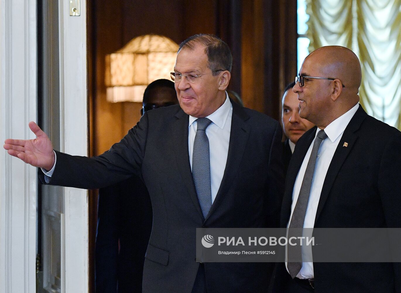Встреча глав МИД РФ и Гренады С. Лаврова и П. Дэвида
