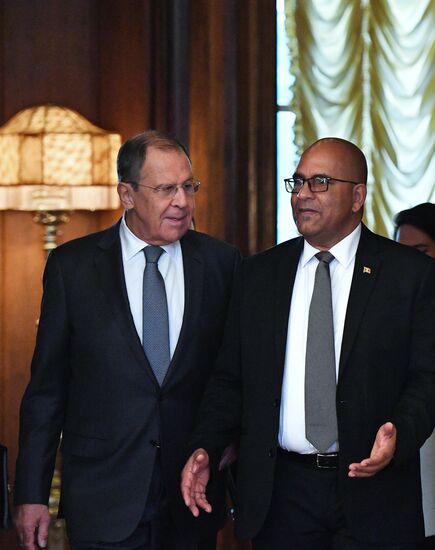 Встреча глав МИД РФ и Гренады С. Лаврова и П. Дэвида
