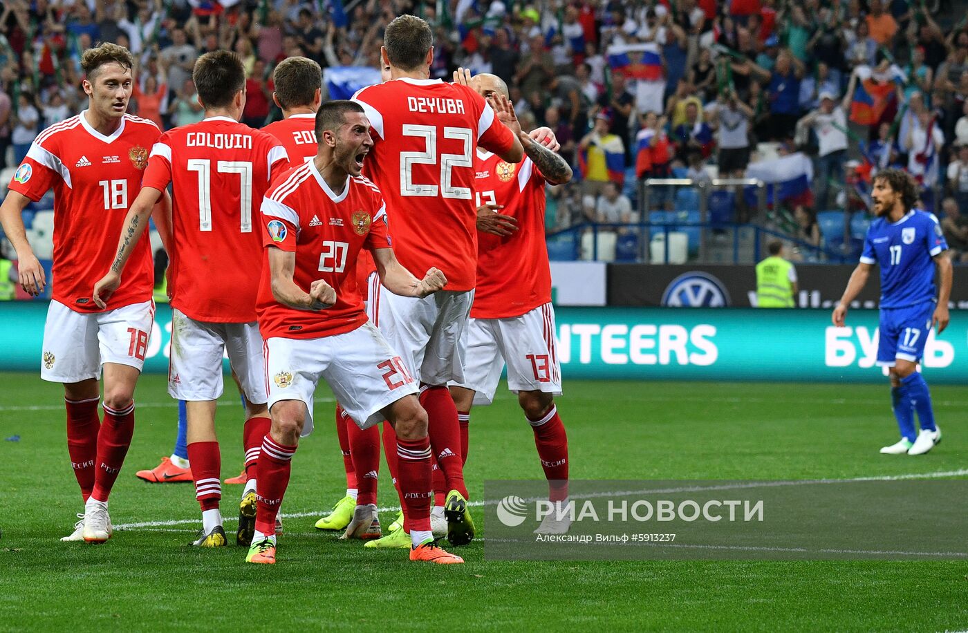 Футбол. Отборочный ЧЕ-2020. Матч Россия - Кипр