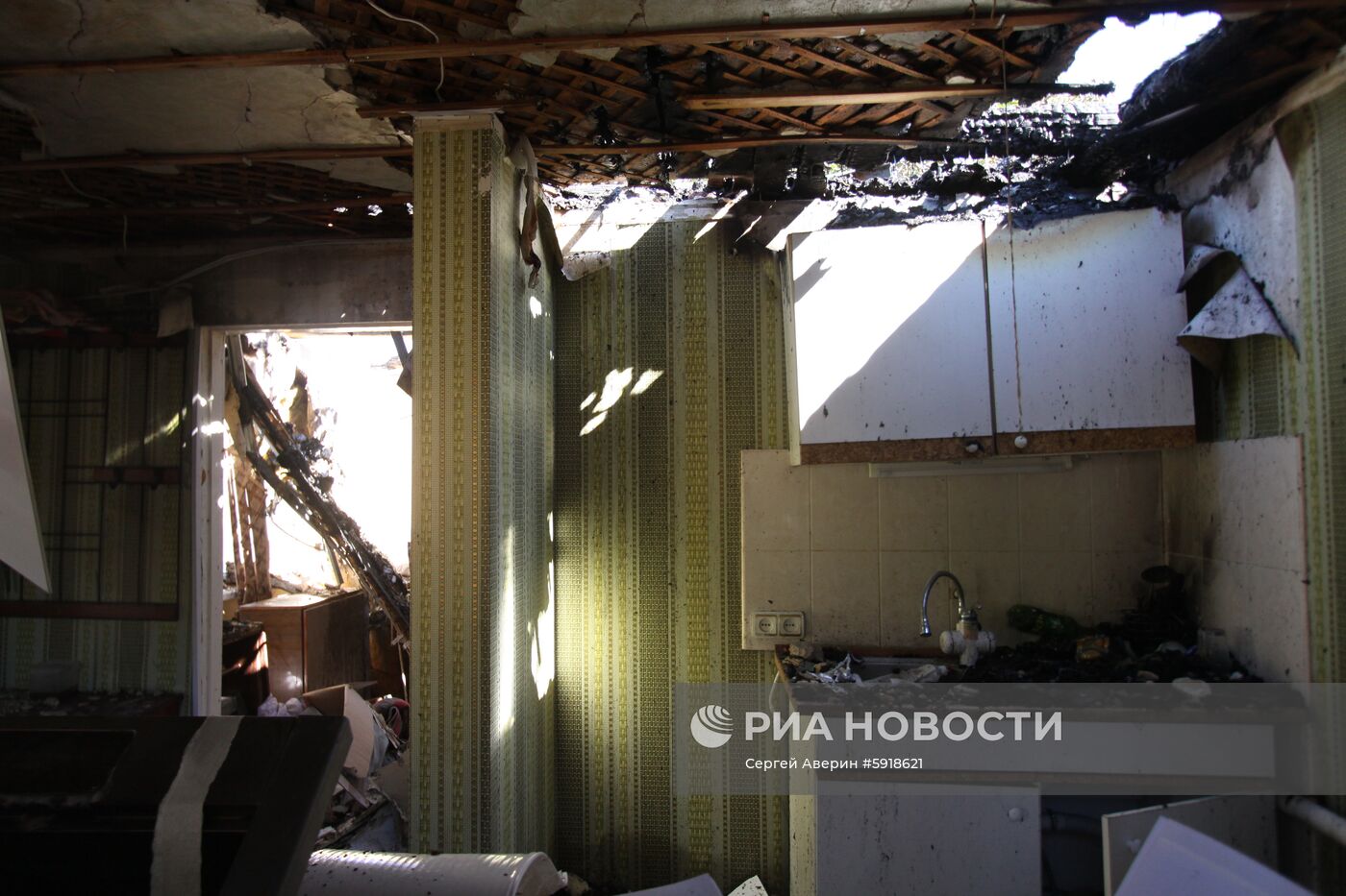 Последствия обстрела в Донецкой области