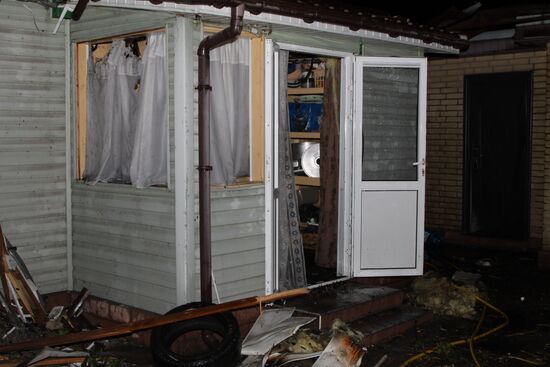 Последствия обстрела в Донецкой области