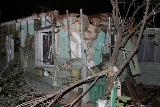 Последствия обстрела в Донецкой области