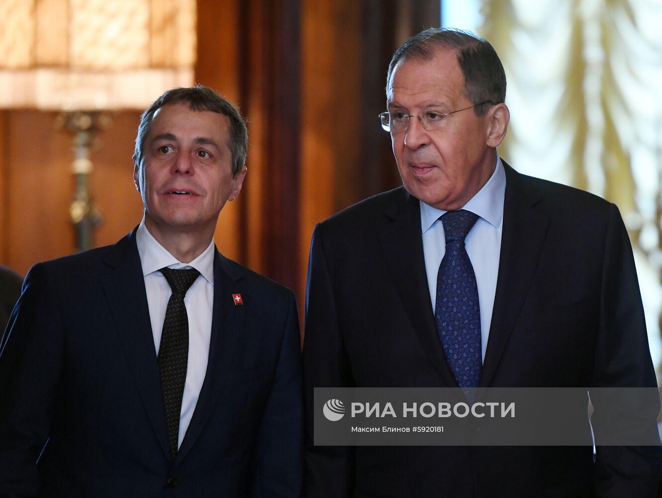 Встреча глав МИД РФ и Швейцарии С. Лаврова и И. Кассиса